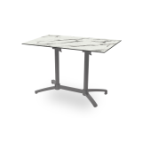 Table de jardin de terrasse CROSS COMFORT DUO gris Plateaux en HPL