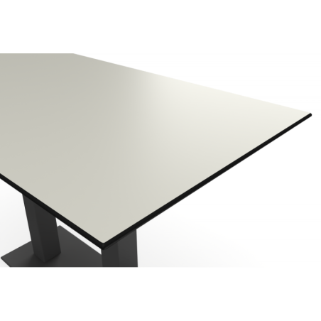 Table de jardin de terrasse CROSS COMFORT DUO gris Plateaux en HPL