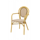 Chaise En Technorotin RICCARDO ARM marron et beige