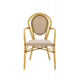 Chaise En Technorotin RICCARDO ARM marron et beige