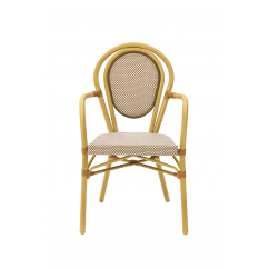 Chaise En Technorotin RICCARDO ARM marron et beige