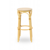 Tabouret En Technorotin FRANCESCO marron et beige