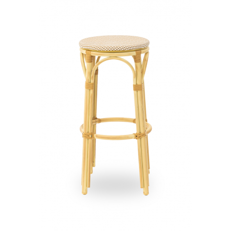 Tabouret En Technorotin FRANCESCO marron et beige