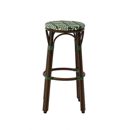 Tabouret En Technorotin FRANCESCO vert et blanc