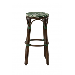 Tabouret En Technorotin FRANCESCO vert et blanc