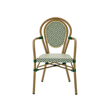 Chaise En Technorotin RICCARDO ARM vert et blanc