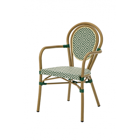 Chaise En Technorotin RICCARDO ARM vert et blanc