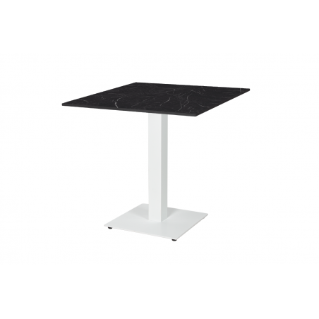 Table de jardin de terrasse ALFA S blanc 70x70 Pierre noire