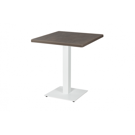 Table de jardin de terrasse ALFA S blanc 69x69 Gris rouille