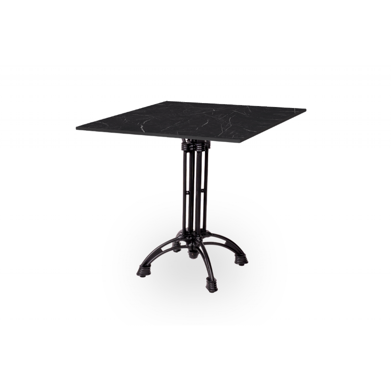 Table de jardin de terrasse RUSTICAL noir 70x70 Pierre noire