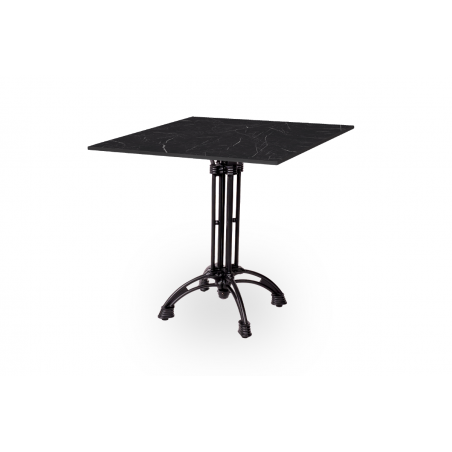 Table de jardin de terrasse RUSTICAL noir 70x70 Pierre noire