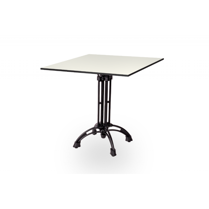 Table de jardin de terrasse RUSTICAL noir 70x70 Blanc classique