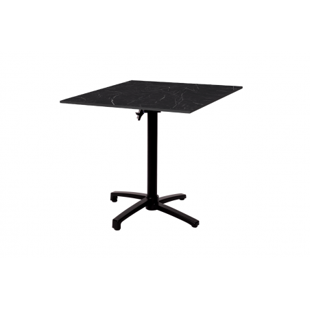 Table de jardin de terrasse CROSS COMFORT noir 70x70 Pierre noire