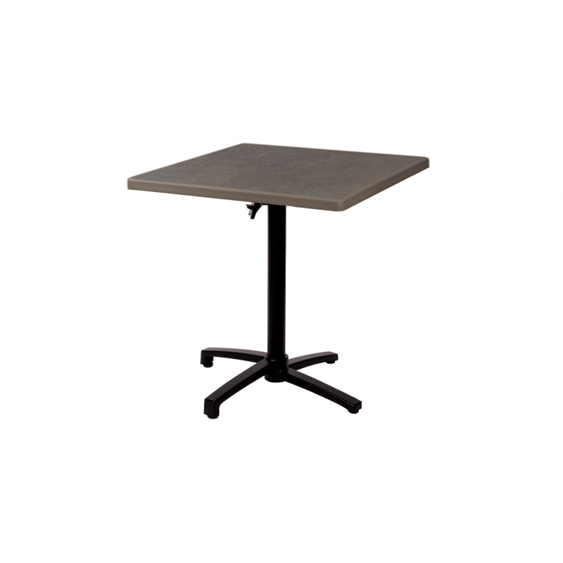 Table de jardin de terrasse CROSS COMFORT noir 69x69 Gris rouille