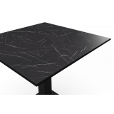 Table de jardin de terrasse ALFA S noir 70x70 Pierre noire