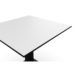 Table de jardin de terrasse ALFA S noir 69x69 Blanc classique