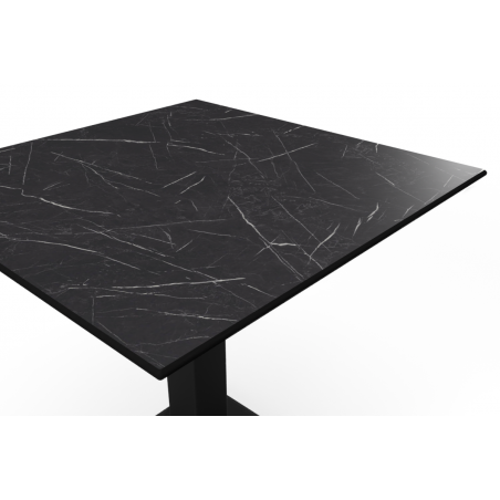 Table de jardin de terrasse RUSTICAL noir 70x70 Pierre noire