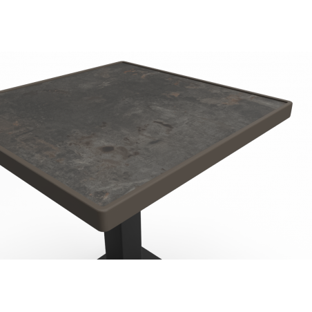 Table de jardin de terrasse CROSS COMFORT noir 69x69 Gris rouille