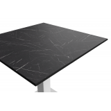 Table de jardin de terrasse ALFA S blanc 70x70 Pierre noire