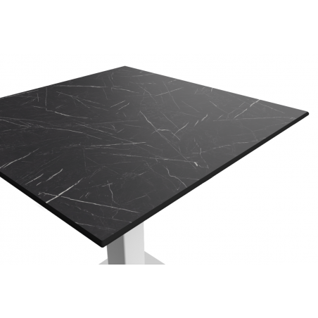 Table de jardin de terrasse ALFA S blanc 70x70 Pierre noire