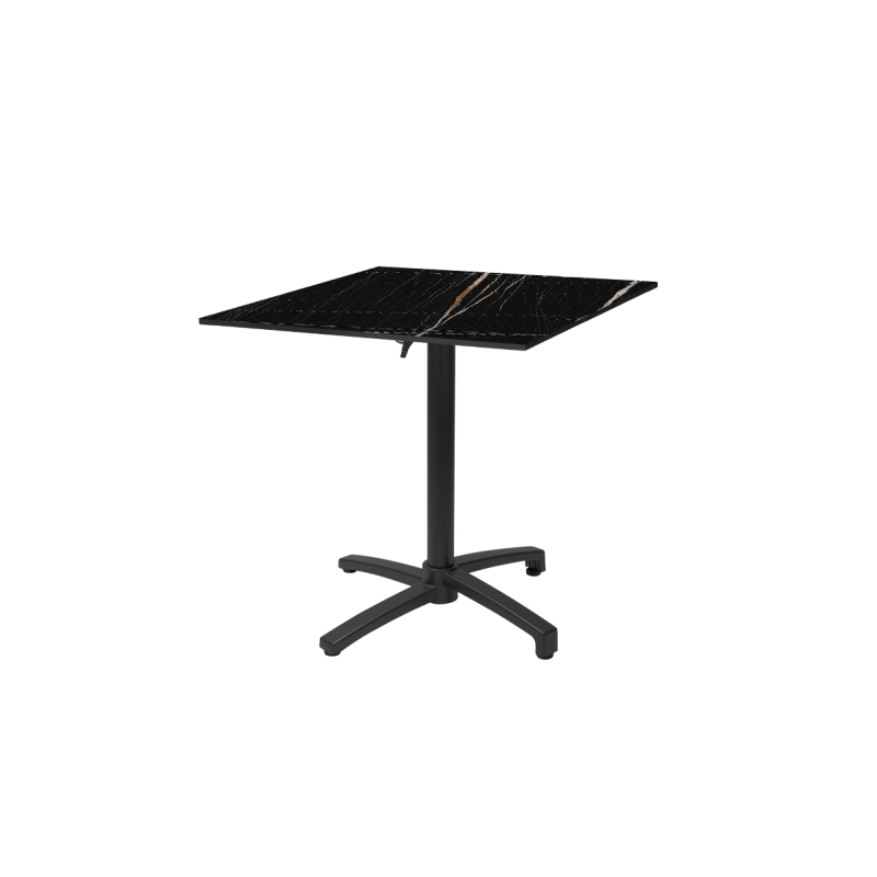 Table de jardin de terrasse CROSS COMFORT noir 70x70 Pierre noire