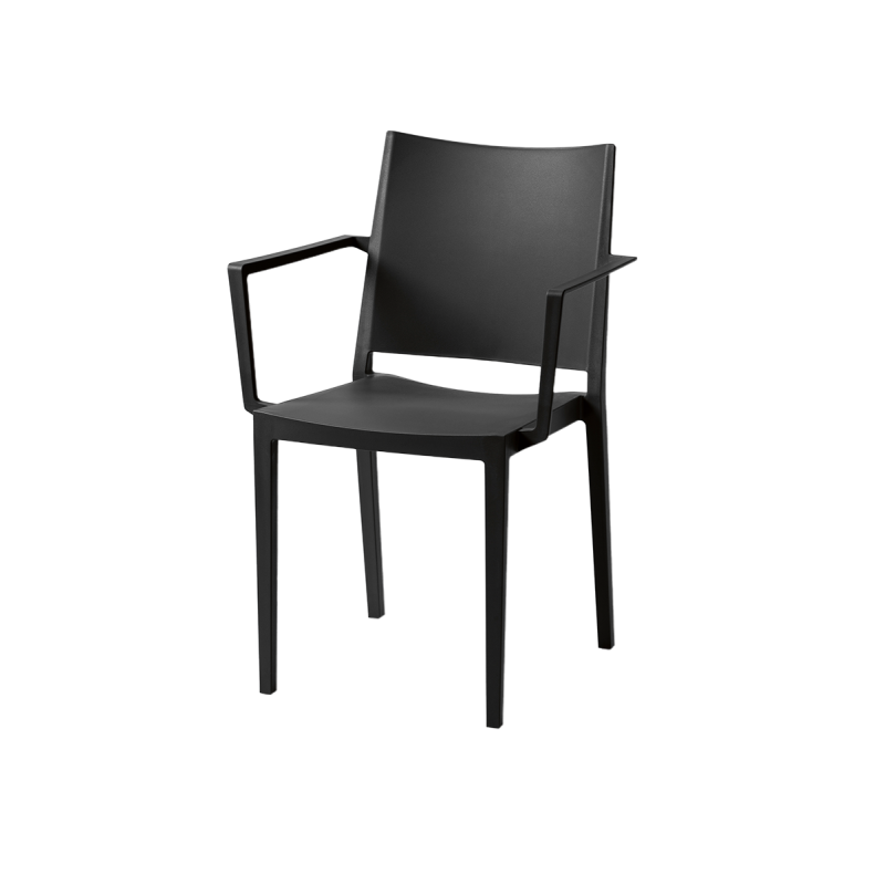 Chaise de café GOMERA FULL GRAND noire