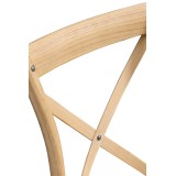 Chaise de mariage en bois CROSS-BACK WOOD RATTAN naturel blanchi