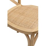 Chaise de mariage en bois CROSS-BACK WOOD RATTAN naturel blanchi
