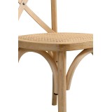 Chaise de mariage en bois CROSS-BACK WOOD RATTAN naturel blanchi