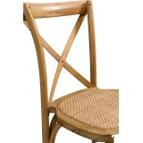 Chaise de mariage en bois CROSS-BACK WOOD RATTAN rustique clair