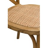 Chaise de mariage en bois CROSS-BACK WOOD RATTAN rustique clair