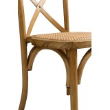 Chaise de mariage en bois CROSS-BACK WOOD RATTAN rustique clair