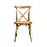 Chaise de mariage en bois CROSS-BACK WOOD RATTAN rustique lumineux