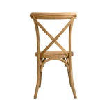 Chaise de mariage en bois CROSS-BACK WOOD RATTAN rustique lumineux