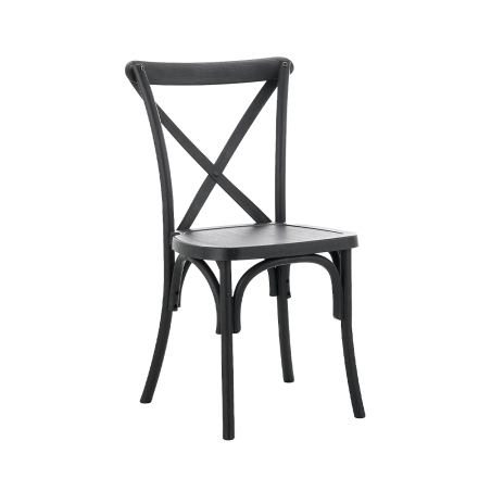 La chaise de mariage en polypropylène CROSS-BACK POLYWOOD noir