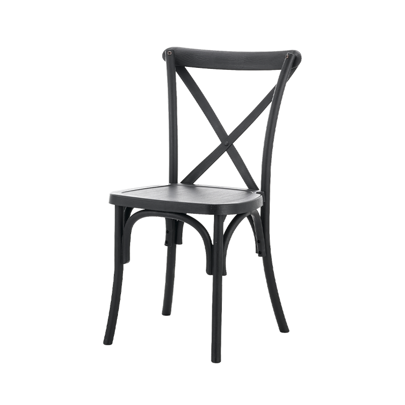 La chaise de mariage en polypropylène CROSS-BACK POLYWOOD noir