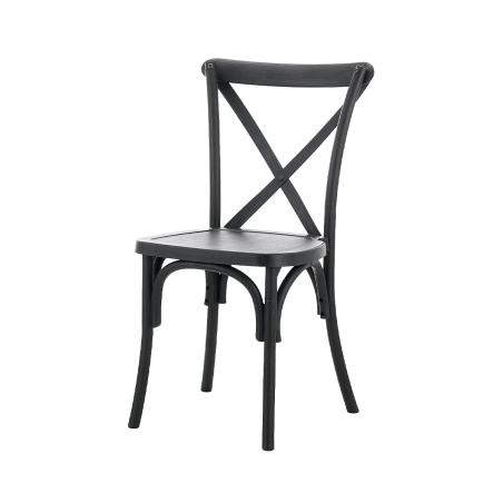 La chaise de mariage en polypropylène CROSS-BACK POLYWOOD noir