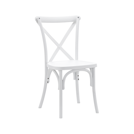 La chaise de mariage CROSS-BACK POLYWOOD blanc