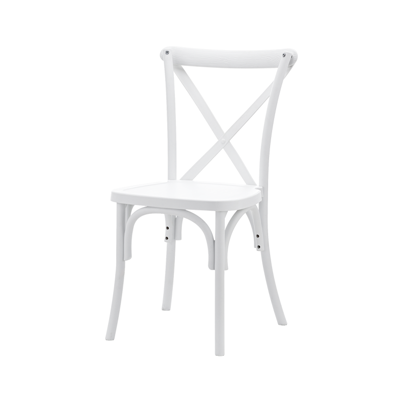 La chaise de mariage CROSS-BACK POLYWOOD blanc