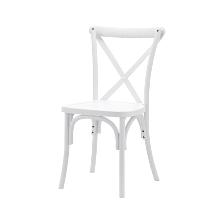 La chaise de mariage CROSS-BACK POLYWOOD blanc