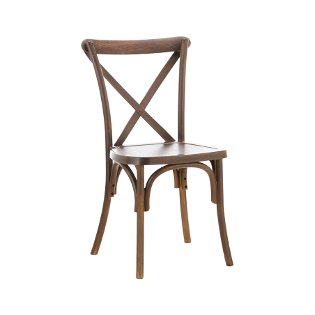 La chaise de mariage CROSS-BACK POLYWOOD noisettes