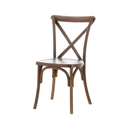 La chaise de mariage CROSS-BACK POLYWOOD noisettes