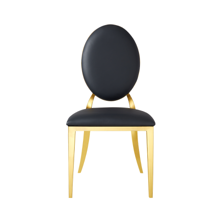 Chaise de mariage métallique GLAMOUR ALL TAP doré–noir