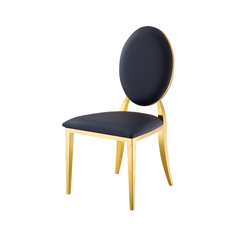 Chaise de mariage métallique GLAMOUR ALL TAP doré–noir