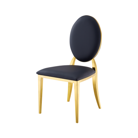 Chaise de mariage métallique GLAMOUR ALL TAP doré–noir