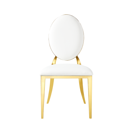 Chaise de mariage métallique GLAMOUR ALL TAP or–blanc