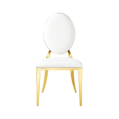 Chaise de mariage métallique GLAMOUR ALL TAP or–blanc