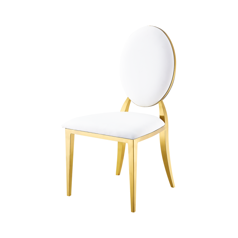 Chaise de mariage métallique GLAMOUR ALL TAP or–blanc