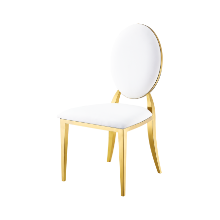 Chaise de mariage métallique GLAMOUR ALL TAP or–blanc