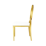 Chaise de mariage métallique Glamour Tap or–blanc